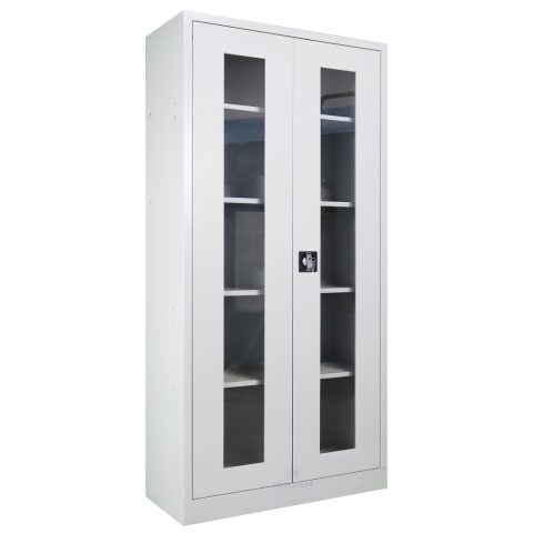 Camlı 198 lik Dosya Dolabı Gri